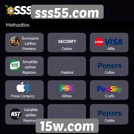 Métodos de pagamento disponíveis em sss55.com
